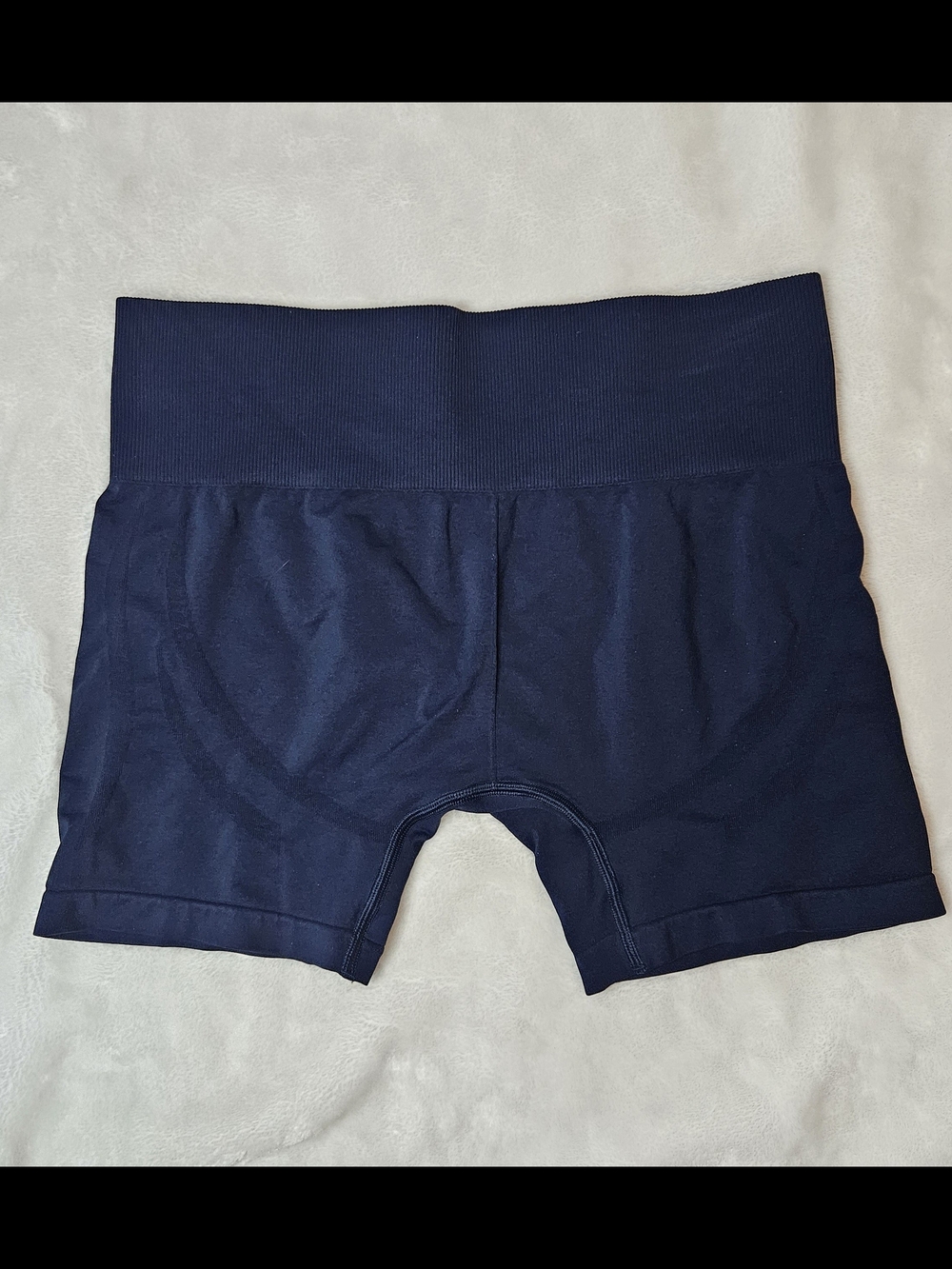 Gymshark Navy High-Waist Ribbed Bike Shorts - Picture 3 of 5
